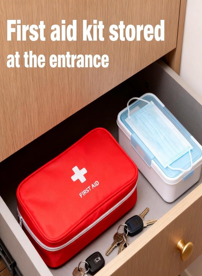 Timsusie First Aid Bag - First Aid Kit Bag Empty for Home Outdoor Travel Camping Hiking, Mini Empty Medical Storage Bag Portable Pouch - Image 4